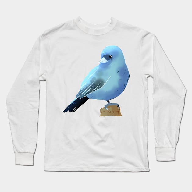 Indigo Bunting Long Sleeve T-Shirt by scribblekisses